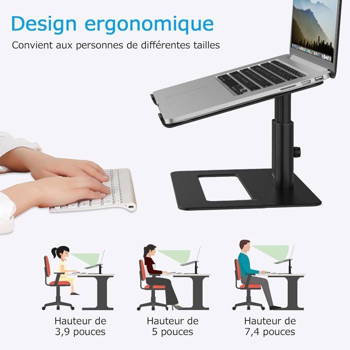 MOUJUCHI Support Pour Ordinateur Portable, MUJUCHI Support PC Portable Support Ordinateur Pour Ordinateur Portable De Bureau, Support Léger Et Pliable Pour Ordinateur Portable(Argent
