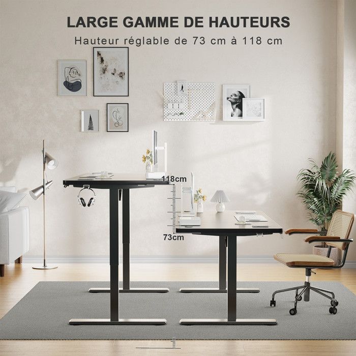 Claiks Bureau Électrique Debout Réglable En Hauteur 120 X 60 Cm Avec Gestion Des Cables Et Fonction Memoire Et Protection Contre Les Collisions Bureau Assis Debout Blanc Claiks Bureau Électrique Debout Réglable En Hauteur 120 X 60 Cm Avec Gestion Des Cables Et Fonction Memoire Et Protection Contre Les Collisions Bureau Assis Debout Blanc