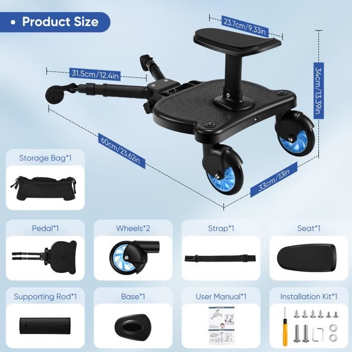 Planche Poussette Universelle Skate Poussette Universelle avec Siege Marche Pied Poussette pour bebe pour Enfants de 2 a 6 Ans 2 Cdiscount Puericulture Eveil bebe