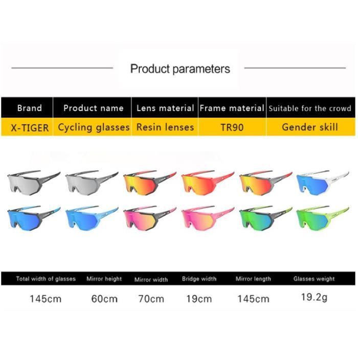 5 lentilles Lentille polarisee Lunettes de cyclisme Velo de route Lunettes de soleil photochromiques ty0722Gls02ew Gris Noir Achat Vente lunettes de soleil Mixte Adulte Cdiscount