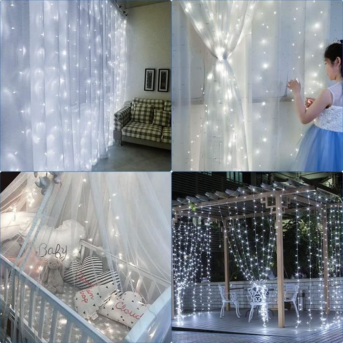 Rideau lumineux pour balcon - 240 LED - 210 x 100 x 100 cm