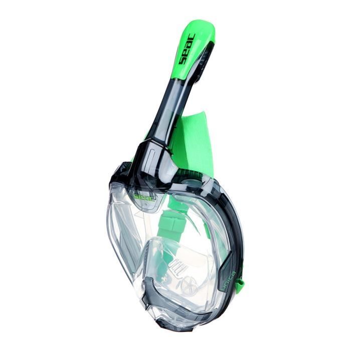 SEAC Masque de plongée intégral Unica - Taille S/M - Noir et vert