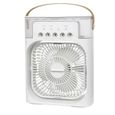 Ventilateur climatiseur portable 3 vitesses et fonction minuterie, brumisateur à 5 trous, convient aux chambres et aux bureaux