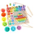 Jeu De Pêche Magnétique Clip Perles Puzzle Montessori - 13 en 1 - Jouets Éducatifs - A partir de 3 ans-0