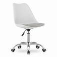 Chaise pivotante ALBA - blanc et gris-0