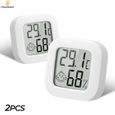 2PCS Thermomètre Hygrometre Intérieur,  Digital à Haute Précision, Moniteur de Indicateur du Niveau de Confort pour Maison, Bureau-0