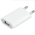 Adaptateur USB Prise Murale pour IPHONE 8 Secteur 1 Port Courant AC Chargeur (5V-1A) Universel - Couleurs:BLANC-0