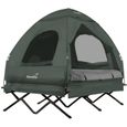 Lit de camp avec tente 2 pers.- Skandika Haug - Tente-lit de Camping, Matelas Gonflable, étanche, lit d'extérieur, Max 160 kg-0