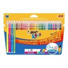BRAND BIC KiDS KID COULEUR Feutre non permanent couleurs assorties encre à l'eau 0.8 mm moyen pack de 24