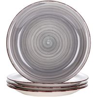vancasso, Série Bella, 4 Pièces Assiette Plate à Dîner, Assiette Colorée en Céramique, Motif Cercle Arbre- 27cm