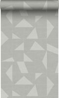 Origin Wallcoverings papier peint motif graphique avec structure tissée gris clair - 0,53 x 10,05 m - 347754