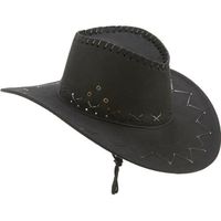 Chapeau cowboy noir en suedine adulte - GENERIQUE - Taille unique - Intérieur - Mixte