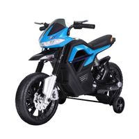 Moto électrique pour enfants - HOMCOM - 4 roues - Effets lumineux et sonores - Bleu
