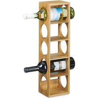 Relaxdays Étagère à vin en bambou HxlxP: 53 x 14 x 12 cm 5 emplacements range-bouteilles 5 étages casier à vin en bois
