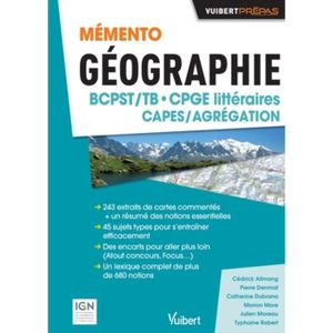 LIVRE GÉOGRAPHIE Mémento géographie BCPST CPGE littéraires CAPES/Agrégation