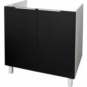 Berlioz Creations CE15BB Meuble Bas de Cuisine avec Range Epice Blanc Haute Brillance 15 x 52 x 83 cm
