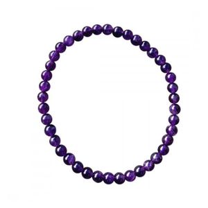 Bracelet En Argent 925 Rhodié Avec Améthyste, Longueur 16 Cm Extensible - Neuf Avec étiquettes