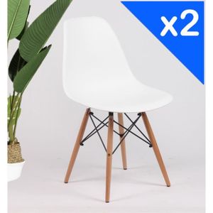 CHAISE KOSMI - Lot de 2 chaises blanches style scandinave