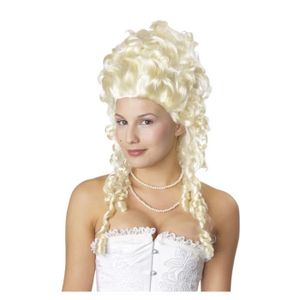 Mesdames Marie Antoinette blanc perruque français robe fantaisie fille blonde serré cheveux bouclés
