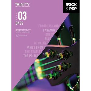 PARTITION Trinity Rock and Pop 2018 Bass Grade 3, Recueil pour Guitare basse édité par Trinity College London référencé : TCL016928