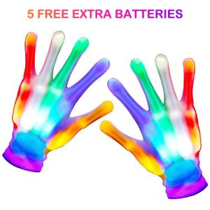 Aoweika LED Gants Jouet dhalloween 8-12ans Great Halloween Xmas Birthday pour Les Gants Lumineux LED à Doigts Colorés pour Enfant 