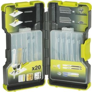 ACCESSOIRE MACHINE Coffret de 20 lames scie sauteuse RYOBI OnePlus panachées bois et métal 75-100mm RAK20JB