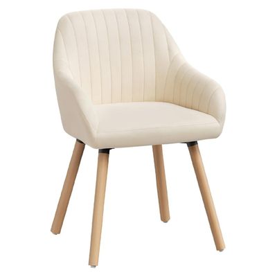 SONGMICS Chaise Salle à Manger, Chaise de Cuisine, Fauteuil en Velours, Rembourrée, avec Accoudoirs, Charge Max. 120 kg, Pieds en Métal, pour Salle à