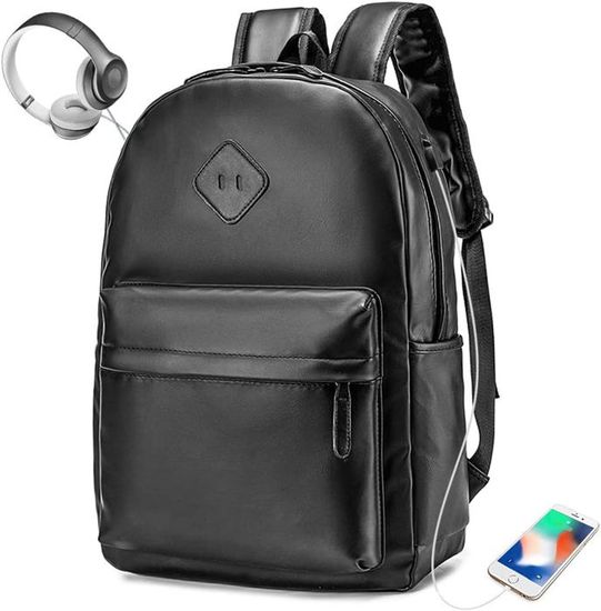 Sac à Dos Ordinateur 15.6 Pouces USB Antivol Imperméable - Noir Élégant Pour Homme Et Femme