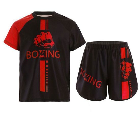 Ensemble De Boxe Enfant Garçon - Gilet Sans Manches Et Short - Muay Thai, Kickboxing, Fitness