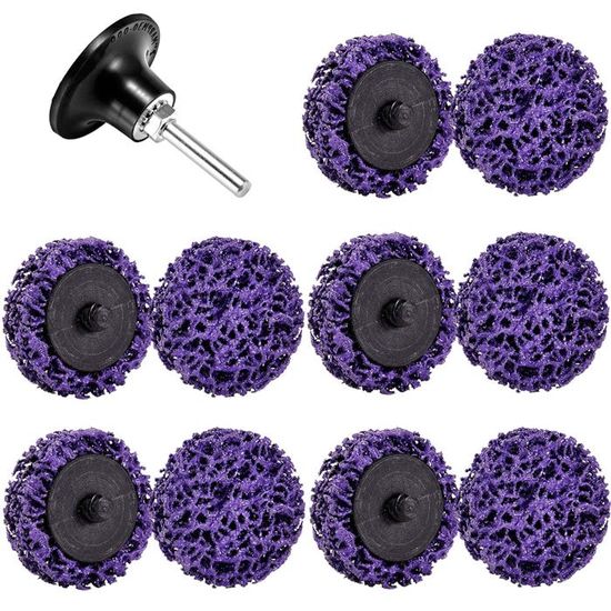 50 Disques De Nettoyage 50mm PMIQSA - Kit Abrasif Avec Tige Et Palette Pour Meuleuse Et Ponceuse