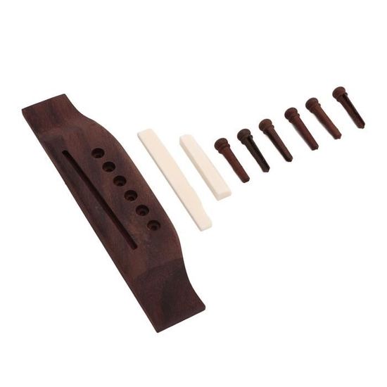 Chevalets De Guitare Acoustique En ébène – Lot De 6, Pré-fendus, Incrustation Point Blanc 3 Mm - 10
