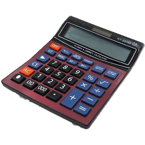 Calculatrice De Bureau Bimormat 12 Chiffres - Double Alimentation Solaire Et Batterie, Noir