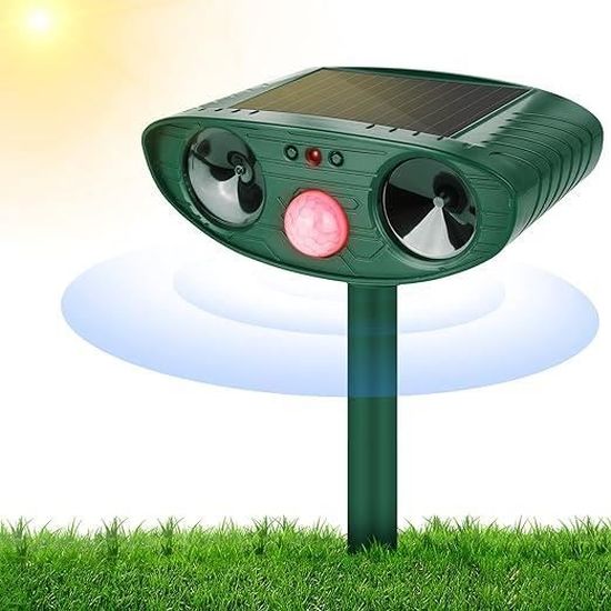 Répulsif Chat Ultrason,Repulsif Chien, Charge Solaire,Prévenir Les Chiens et Les Chats, Les