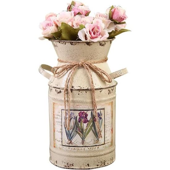 Boîte À Lait Rustique En Fer Blanc Galvanisé Avec Poignée