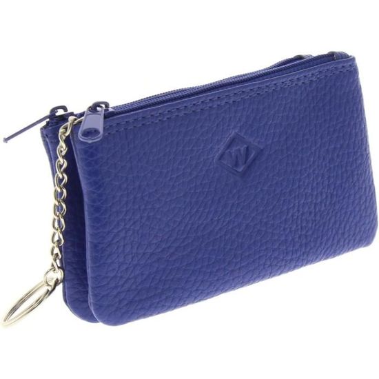 WJIAYAO Étuis à Clés Porte-clés En Cuir For Hommes Et Femmes, Pochette De Rangement For Clés De Voiture Fendue, Porte-clés De Femme De Ménage, Mini Sac à Cartes, Organisateur De Clés(Black No