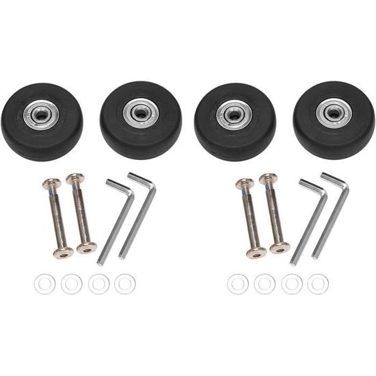 Roulettes De Rechange Pour Valise - Paire De 2 - Matériel Réparation Robuste ABS - Adaptables Diverses Tailles
