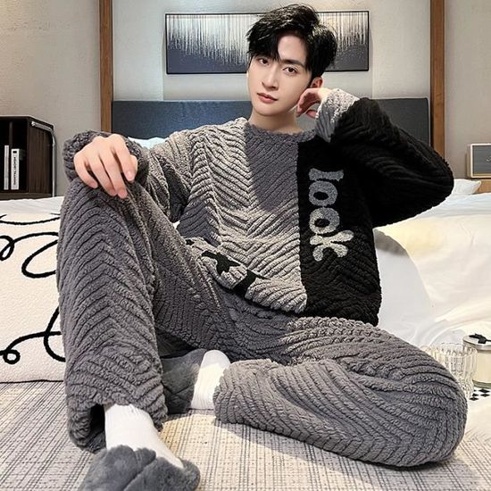 Pyjama Décontracté Maison Pyjama Homme Litherday 100% Coton - Ensemble Carreaux Manches Longues - Confort Automne/Hiver Ensemble Pyjama Décontracté Maison Pyjama Homme Litherday 100% Coton - Ensemble Carreaux Manches Longues - Confort Automne/Hiver Ensemble