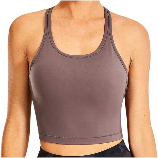 Debardeur Femme Sport Débardeur Femme Sport Sans Manches – Haut D' Entraînement Dos Ouvert, Coupe Ajustée, Polyester/Élasthanne Top Femme Running Gym
