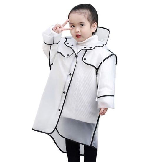 Poncho De Pluie Enfant Réutilisable EVA - Imperméable Avec Capuche - Taille S (2-6 Ans) Et M (6-12 Ans) - Pour Activités Extérieures