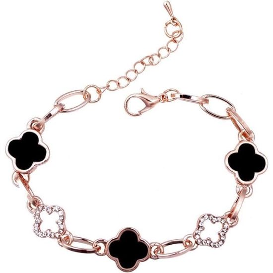 Bracelet Trèfle à Quatre Feuilles En Argent 925 - Porte-bonheur Pour Femme - Bijou élégant Et Hypoallergénique
