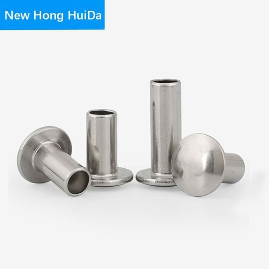 Rivets Semi-creux à Tête Ovale (demi-rond) Acier Galvanisé - Tailles M3 M4 M5 M6, Norme GB873