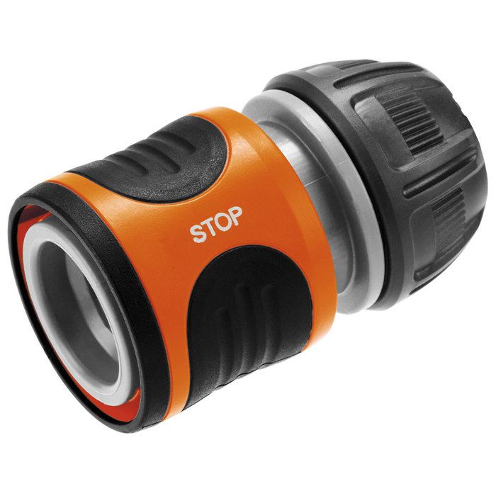 GARDENA Raccord d'arrosage Aquastop – Adapté tuyau Ø13mm & Ø15mm – Anti écoulement d'eau – Power Grip – Garantie 18213 20