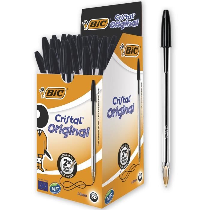 Bo/îte de 50 /& Cristal Fun Stylos-Bille Pointe Large 1,6 mm Couleur Bleue - Couleurs Assorties - Encre Fluide Bo/îte de 20 BIC Ecriture Cristal Large Stylos-Bille Pointe Large 1,6 mm