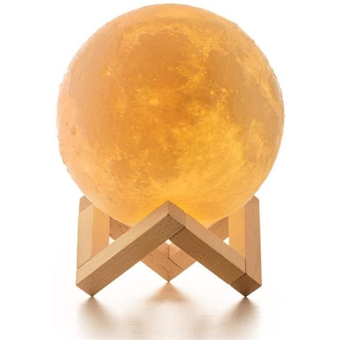 Lampe Lune, ICONNTECHS IT Lampe Lune Imprimée en 3D 20CM Variateur de Lumière lunaire16 couleurs RVB avec Télécommande & contrôle ta