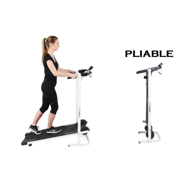 HT walk - Tapis de marche active plus ecran LCD tapis mecanique compact pliable leger sur roulettes - roulant pliant regime minceur