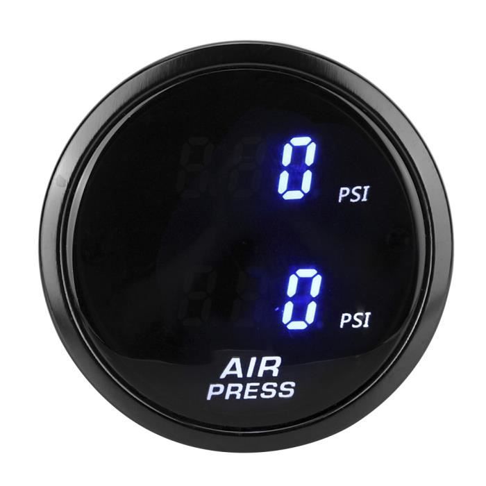 YUM 2 pouces voiture PSI compteur de pression d'air LED bleu affichage numérique Kit de capteur de jauge de suralimentation