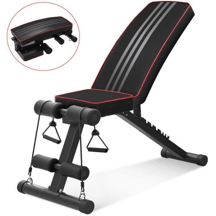 Banc de Musculation Pliable Réglable Abdominaux et Dorsaux, Banc d'entraînement