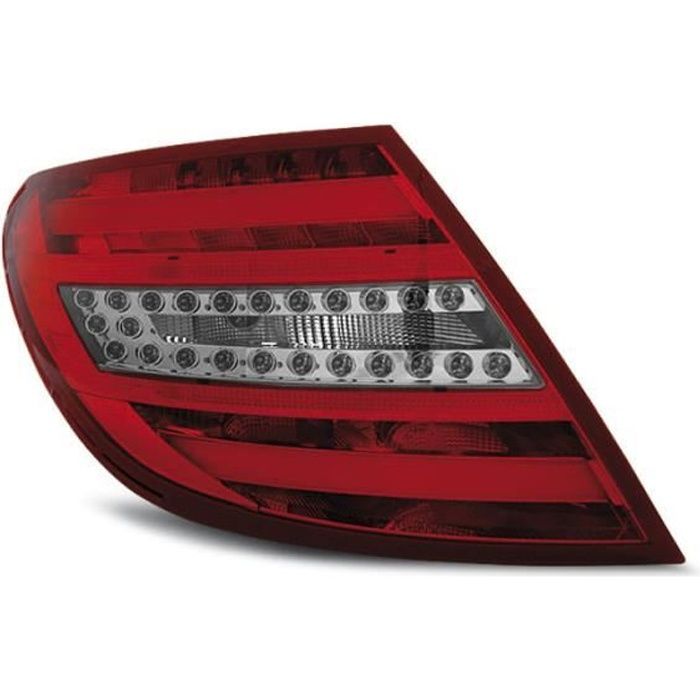 Paire de feux arriere Mercedes classe C W204 berline 07-10 rouge blanc led LTI (E64)