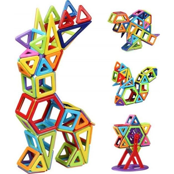 Bloc de Construction Magnétique Enfant 108 Pièces, Mini Jeux Construction Aimanté Jouet Educatif et Créatif, Cadeau Anniversaire Fêt