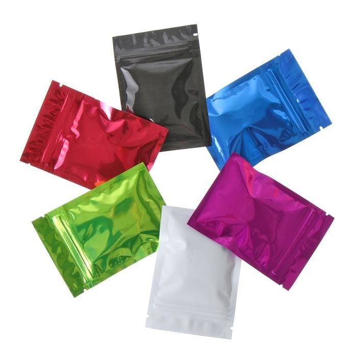 Noir 20 PCS Auto-scellant Alimentaire Sacs D'emballage En Papier D'aluminium Sous Vide Emballage Recyclable Ziplcok Packi Noir Noi